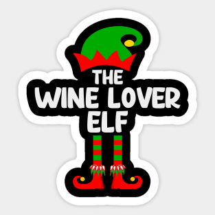 Wine Lover Elf Matching Family Group Christmas Party Pajama Sticker